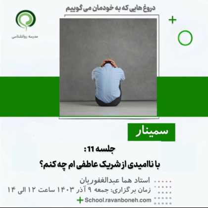 با ناامیدی از شریک عاطفی ام چه کنم؟از سلسله سمینار های دروغ هایی که به خودمان می گوییم