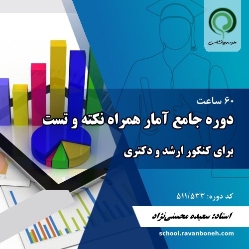 دوره جامع امار برای کنکور ارشد و دکتری به همراه نکته و تست - کد 511/533